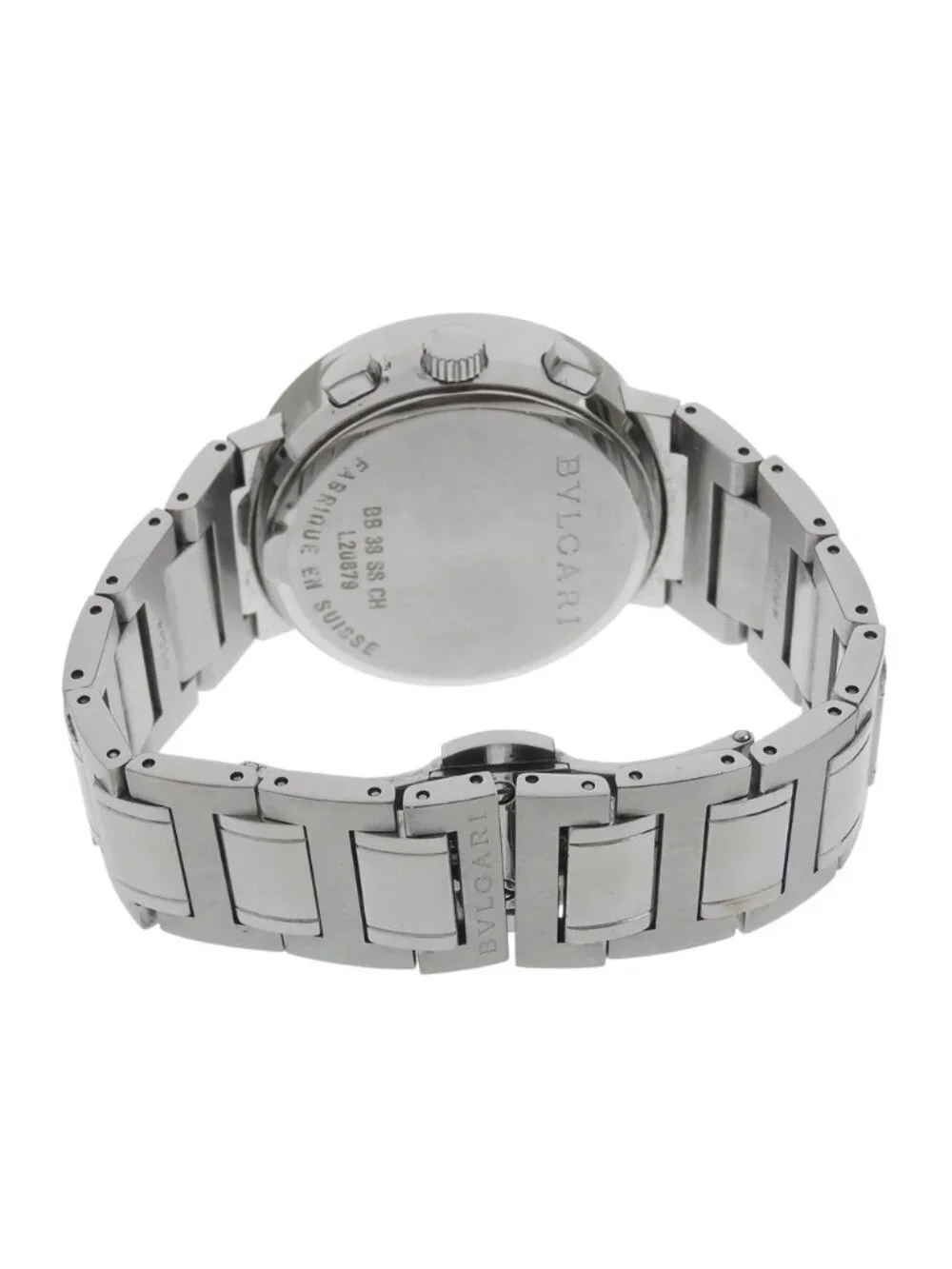 Bvlgari Stainless Steel Automatic Chronograph Black Dial Watch